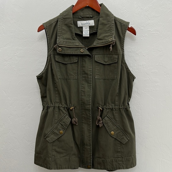 Sebby Jackets & Blazers - Sebby Military Green Cargo Safari Vest